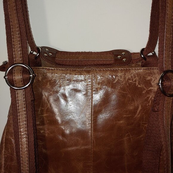 - The Sak Ventura Distressed Vintage Leather Convertible Backpack Bag Brow… - Picture 5 of 16
